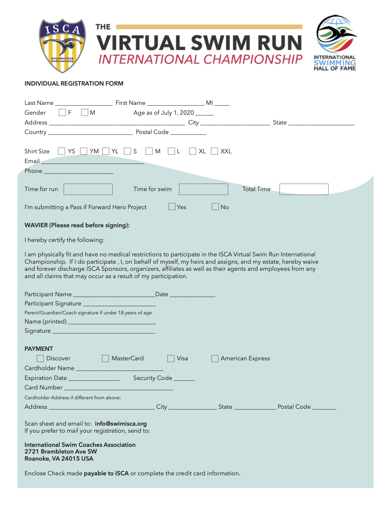 Sign Up for Swim Run for Individual