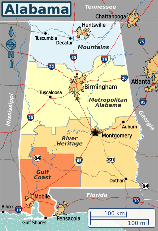 Alabama map