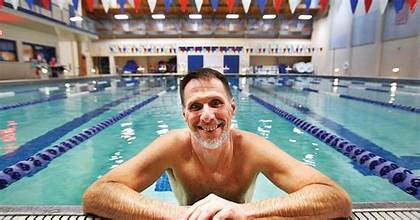 Bill Meier in swim pool